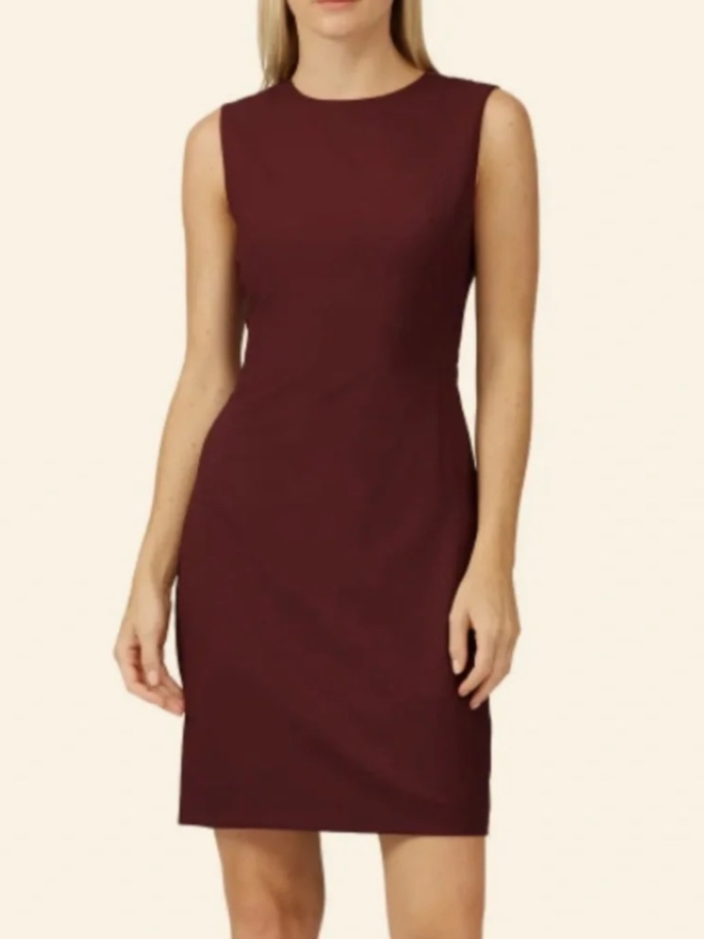 Theory Classic Power Sheath Sleeveless Wool Dress Plum Size 6